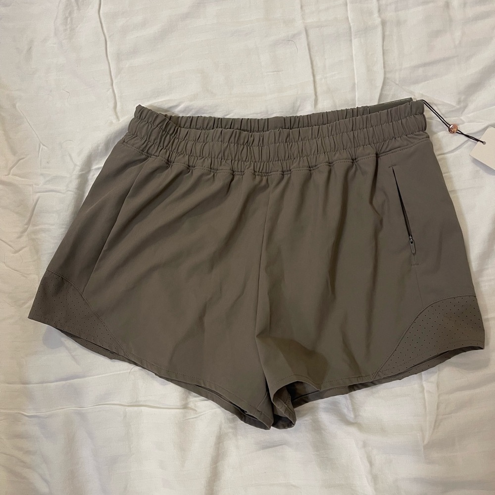 CALIA by Carrie Underwood Brown Athletic Shorts with Zip Pocket